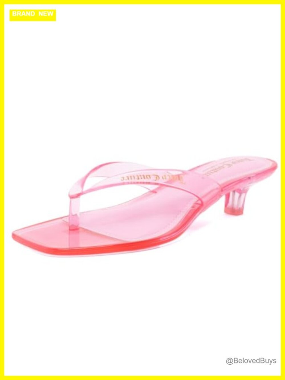 Jelly Candy Kitten Heel Mule Slide Sandals Clear Strap Open Toe Dress Shoe